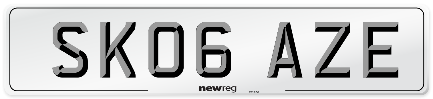 SK06 AZE Number Plate from New Reg